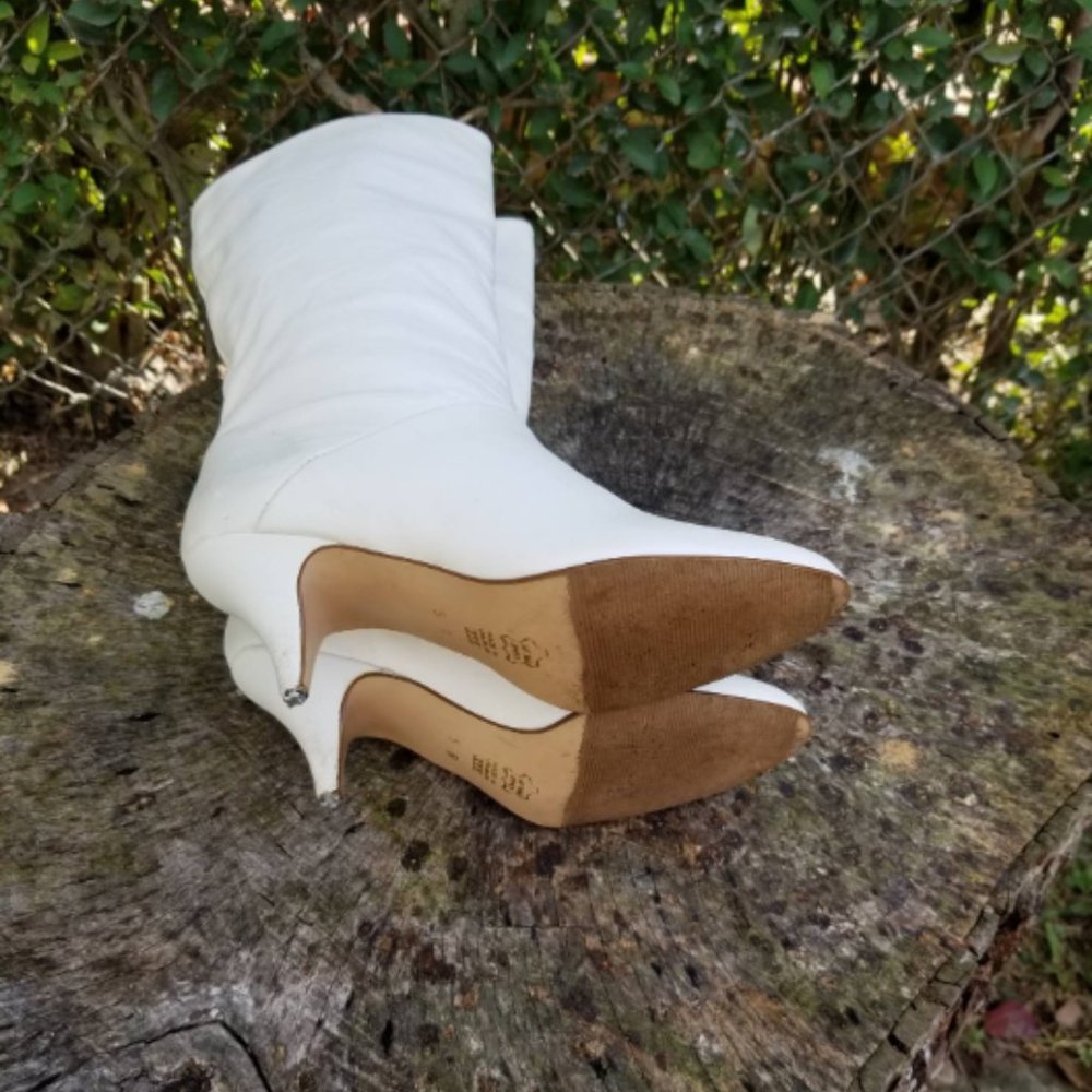 Nine West White Mid-Calf Boots 5 - Picture 6 of 6